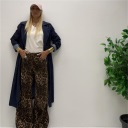 jeans modello a palazzo maculato leopard